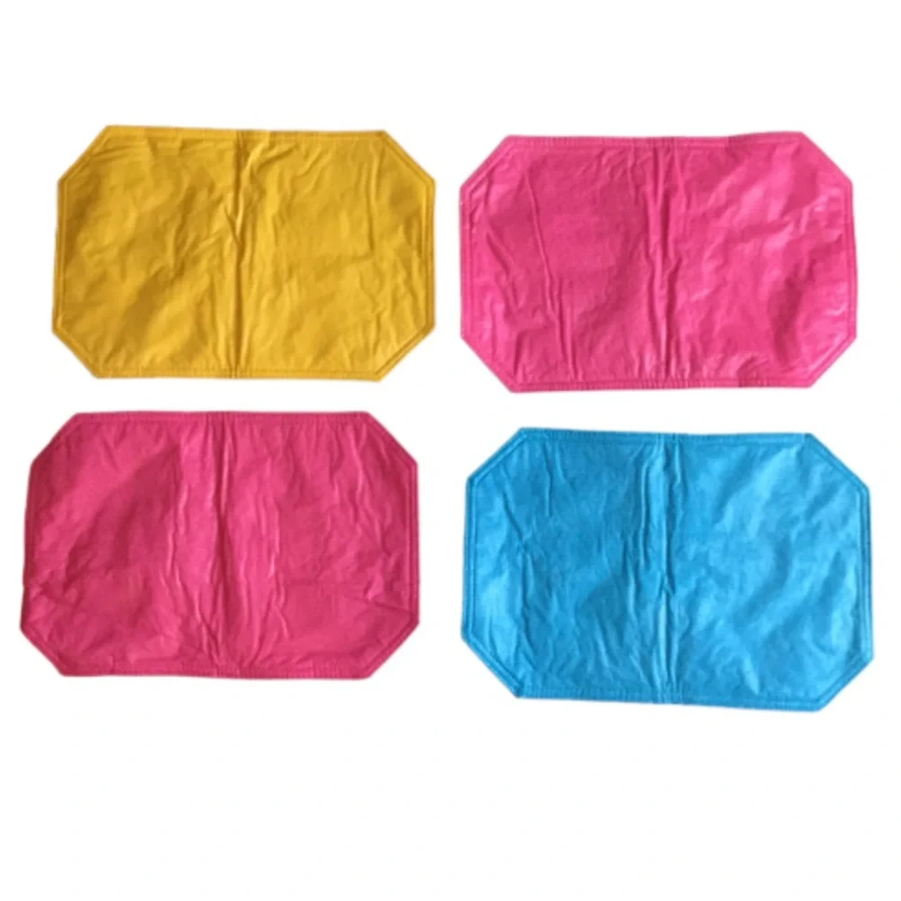 Summer Fun Vinyl Placemats Pink Blue Yellow NEW